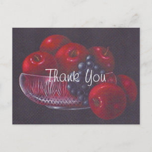 Carte Postale Merci de peinture à l'huile de pommes rouges à vie