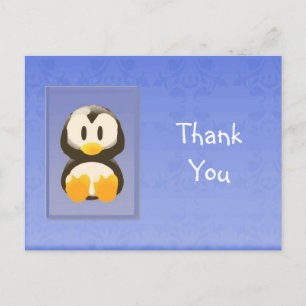 Carte postale Merci de pingouin bleu