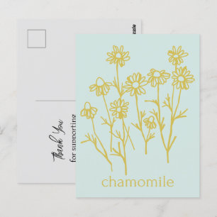 Carte Postale Merci de soutenir ma camomille d'entreprise