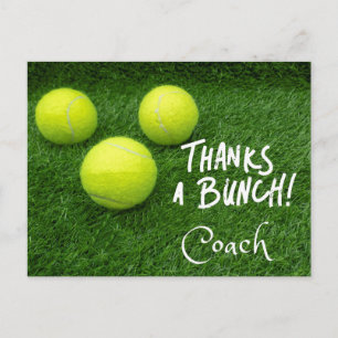 Carte Postale Merci de tennis Entraînement avec tennis sur vert
