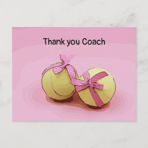 Carte Postale Merci de tennis entraîneur ballon de tennis ruban 