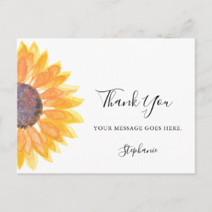Carte Postale Merci de tournesol personnalisé