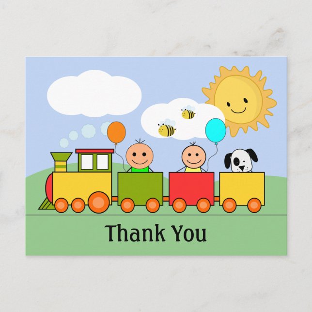 Carte Postale Merci de train de jouets personnalisé (Devant)
