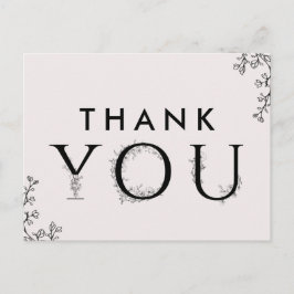 Carte Postale Merci de typographie florale