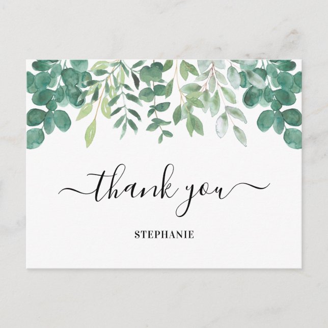 Carte Postale Merci de verdure Eucalyptus personnalisé (Devant)