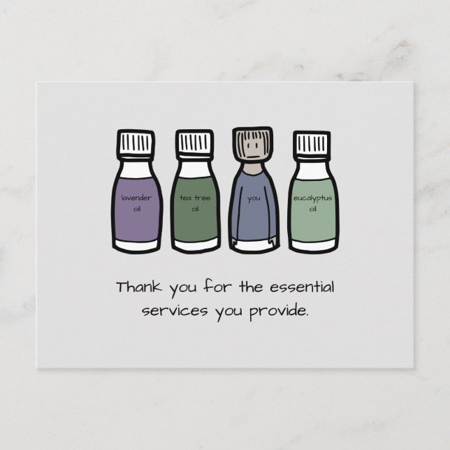 Carte Postale "Merci des services essentiels que vous fournissez (Devant)