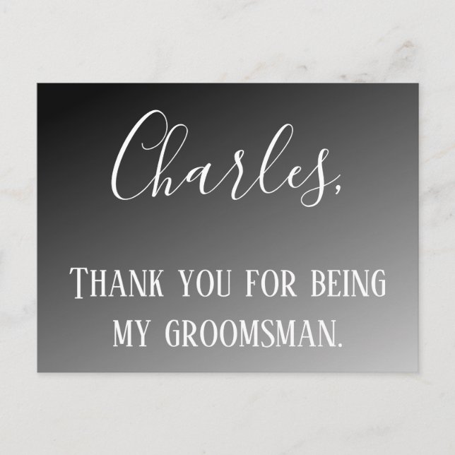 Carte Postale Merci d'être mon Groomsman (Devant)