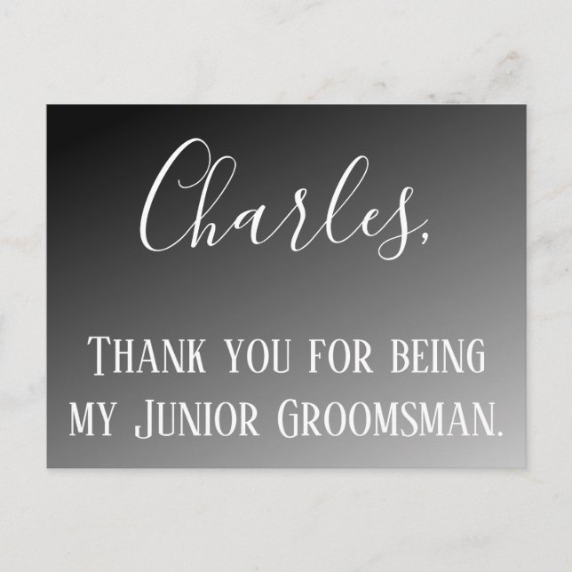Carte Postale Merci d'être mon Junior Groomsman (Devant)