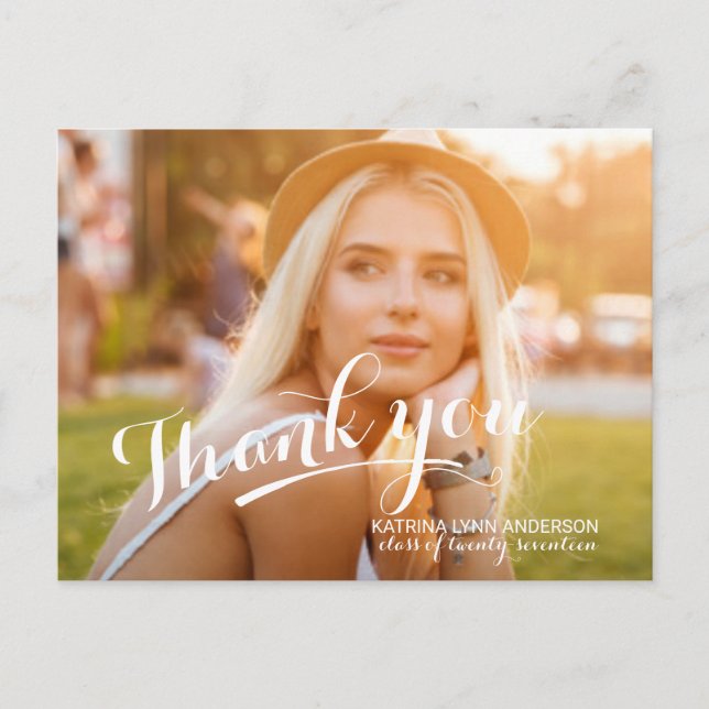 Carte Postale Merci d'études - photo manuscrite de script (Devant)