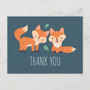 Carte Postale Merci d'illustration graphique de renards orange m