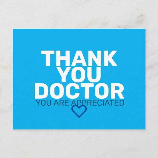 Carte Postale Merci Docteur : Vous êtes apprécié (Devant)