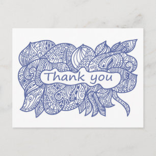 Carte Postale Merci doodle