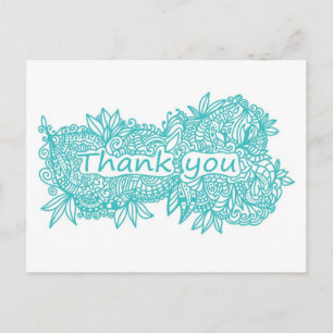 Carte Postale Merci doodle