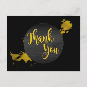 Carte Postale Merci d'or noir Abstrait moderne