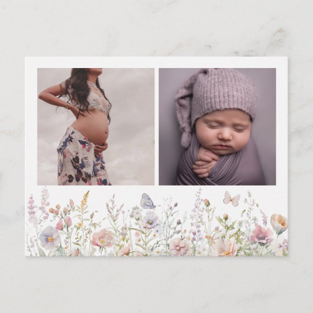Carte Postale Merci du Baby shower de  de Fleur sauvage de resso (Devant)