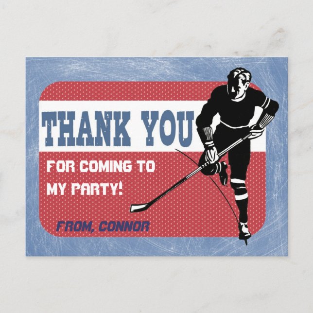 Carte postale Merci du Parti de hockey (Devant)