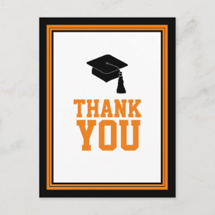 Carte Postale Merci du Parti de la graduation noire et orange
