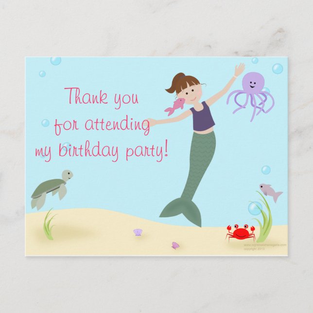 Carte Postale Merci du parti Miss Mermaid (Devant)