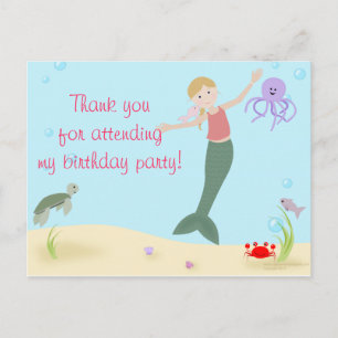 Carte Postale Merci du parti Miss Mermaid