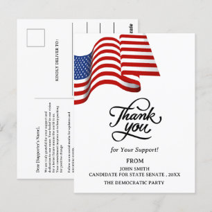 Carte Postale Merci électoral de campagne politique patriotique