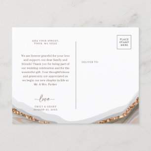 Carte postale Merci en marbre de pierre d'Agate