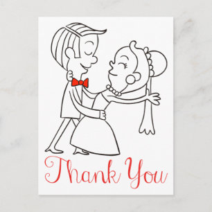 Carte Postale Merci Épouse Et Groom Mariage noir et blanc