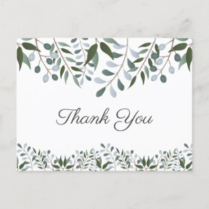 Carte Postale Merci Eucalyptus Vert Floral