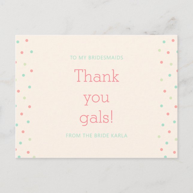 Carte Postale Merci Fête des mariées (Devant)