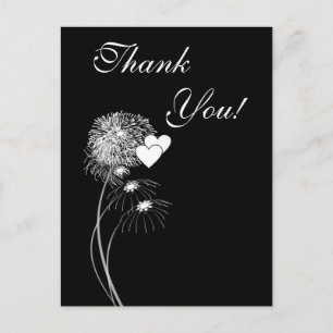 Carte postale Merci Fireworks & Hearts