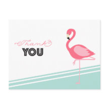 Carte postale Merci Flamant rose