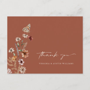 Carte Postale Merci Fleur sauvage en terre cuite