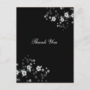 Carte Postale Merci, fleurs blanches