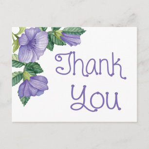 Carte Postale Merci Floral Aquarelle Fleur pourpre