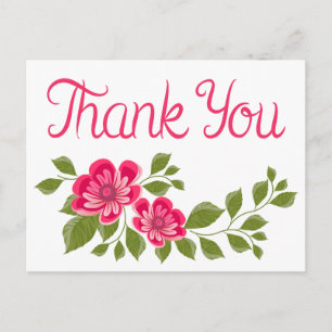 Carte Postale Merci Floral Aquarelle Fleur pourpre