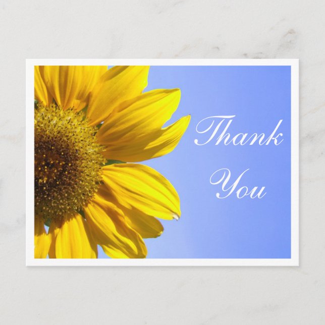 Carte Postale Merci Floral Fleur de tournesol Jaune (Devant)