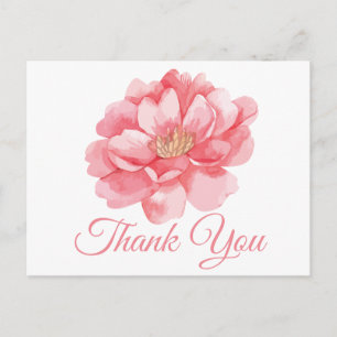 Carte Postale Merci Floral Pink Flowers Peonies