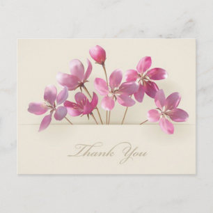 Carte Postale Merci Floral Purple Lavande Rose Fleurs Tan