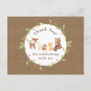 Carte Postale Merci forestier enchanté