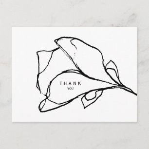 Carte Postale Merci funéraire simple à main de la tige florale I