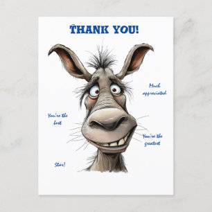 Carte postale Merci Funny Donkey