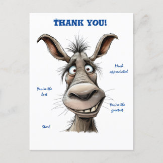 Carte postale Merci Funny Donkey
