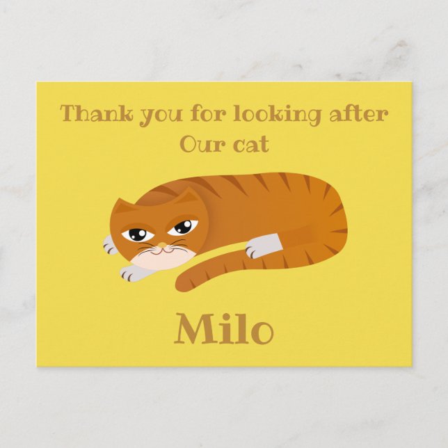 Carte Postale Merci garde-chat (Devant)