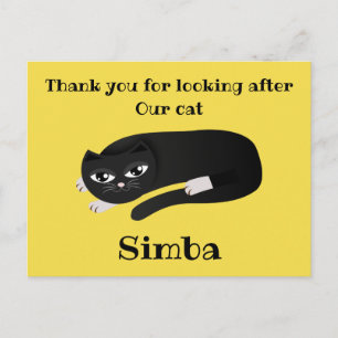 Carte Postale Merci garde-chat