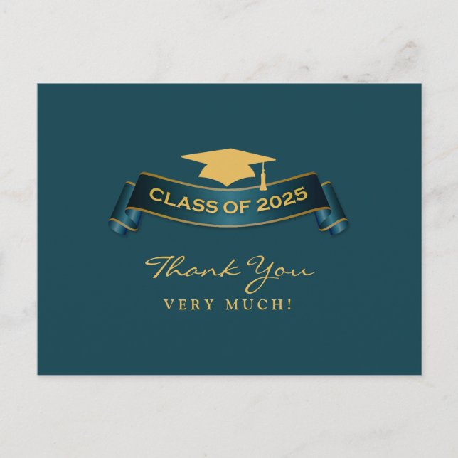 Carte Postale Merci Graduation Class of 2025 Postcard (Devant)