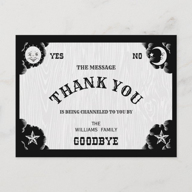 Carte postale Merci Halloween Spirit Board (Devant)