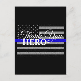 CARTE POSTALE MERCI HERO SOUTIEN POLICE POSTCARD