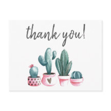 Merci hipster cactus d'aquarelle rose