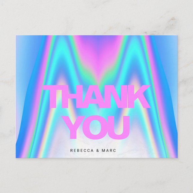 Carte Postale Merci Holographique Iridescent Y2K (Devant)