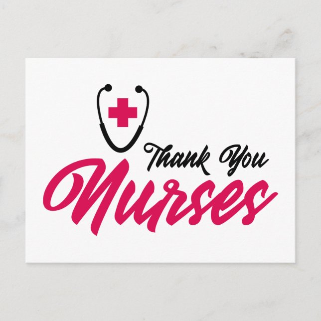 Carte Postale Merci les infirmières | Rose (Devant)