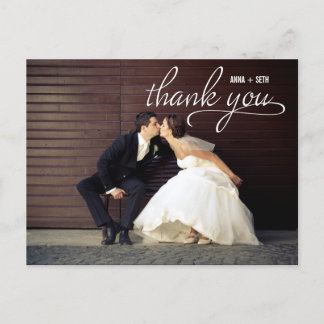 Carte postale Merci manuscrite - Blanc